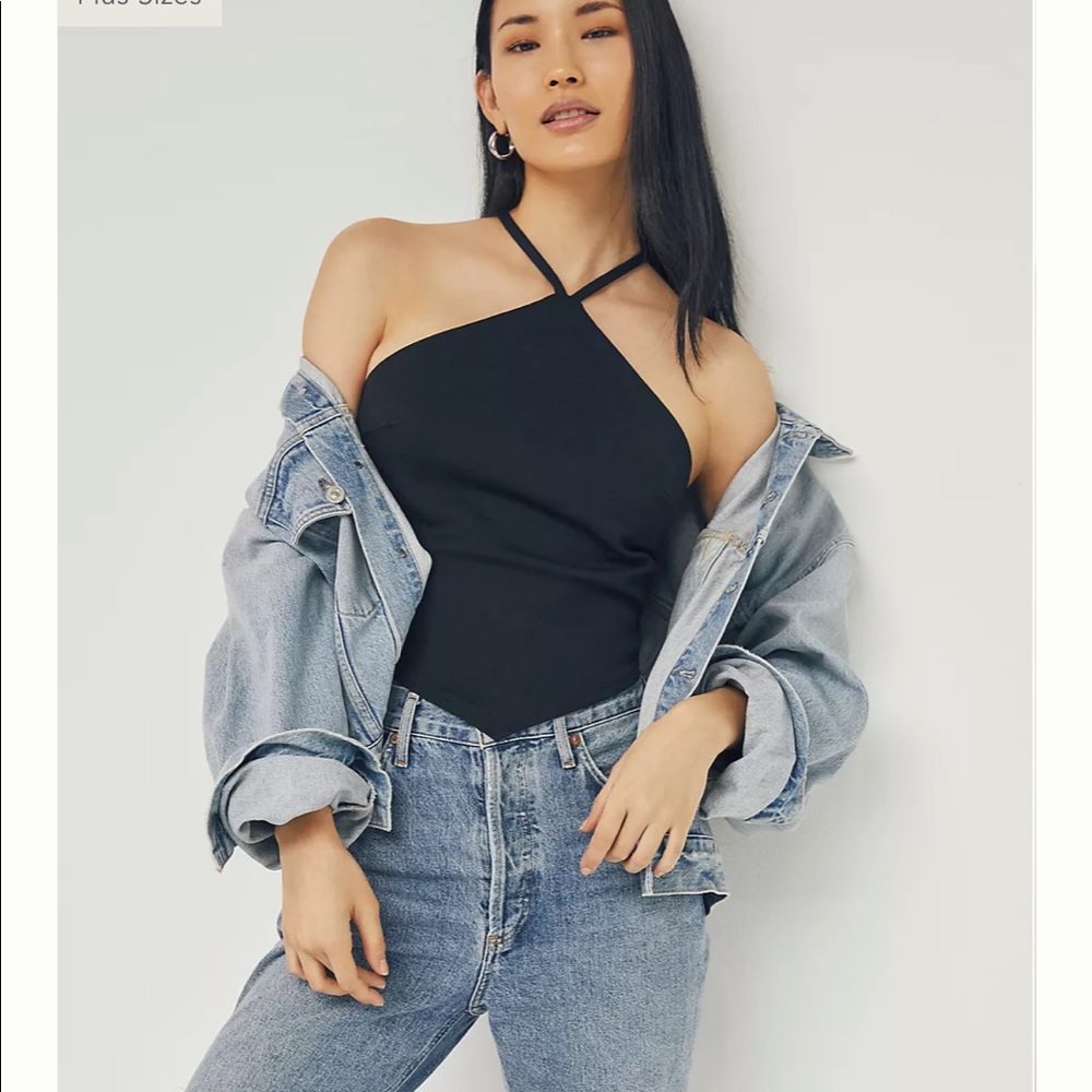 Anthropology eri +ali Hanky Hem Halter Top